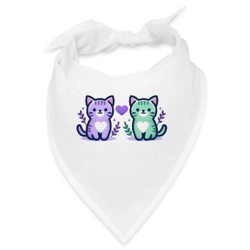 Katzenliebe - Bandana - Weiß - Vorne