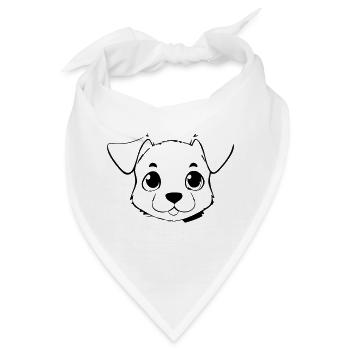 Niedlicher Hund - Bandana - Weiß - Vorne
