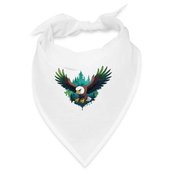 Adler jagt im Wald - Bandana - Weiß - Vorne