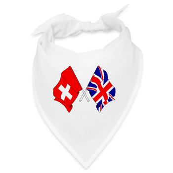 Flagge Schweiz, Flagge England - Bandana - Weiß - Vorne