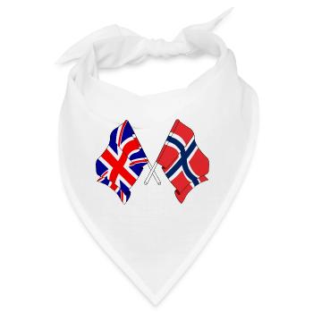 Flagge England, Flagge Norwegen - Bandana - Weiß - Vorne