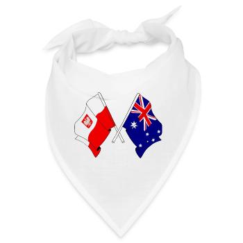 Flagge Polens und Flagge Australiens gekreuzt - Bandana - Weiß - Vorne