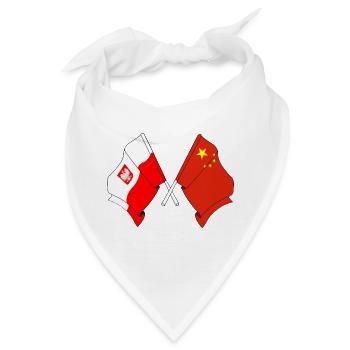 Flagge Polen, Flagge China - Bandana - Weiß - Vorne