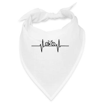 Herzschlag Fahrrad - Bandana - Weiß - Vorne
