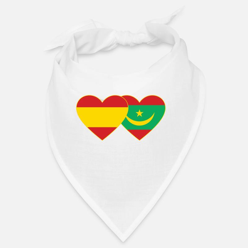 Spanien Mauretanien Flagge Herz Bandana