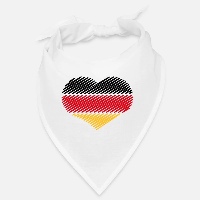 Heart Black Red Gold (Germany Flag Sketch) Bandana