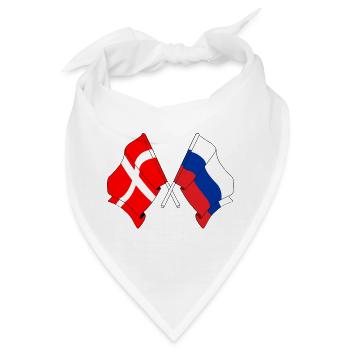 Flagge Dänemark, Flagge Russland - Bandana - Weiß - Vorne