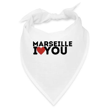 Marseille Ich liebe dich - Bandana - Weiß - Vorne