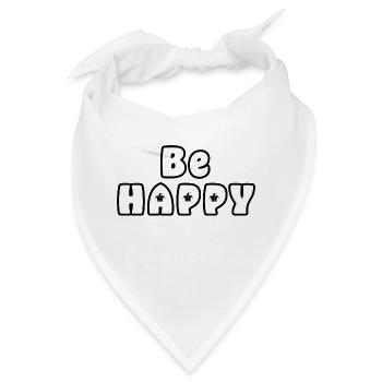 Be Happy - Bandana - Weiß - Vorne