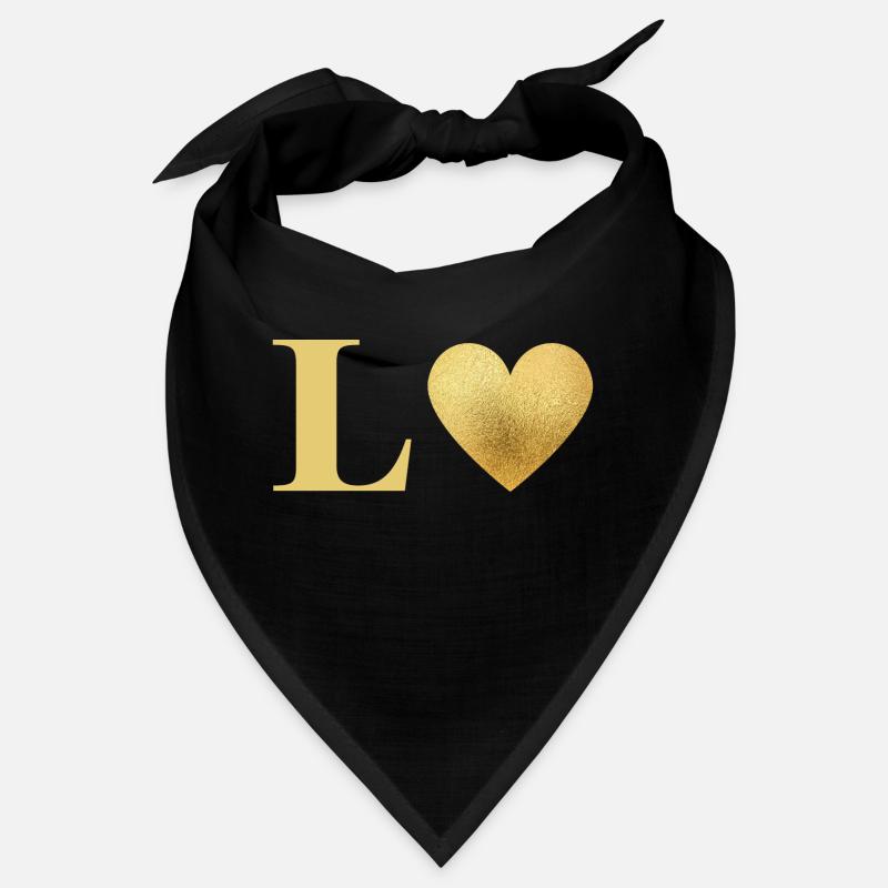 Buchstabe l Goldenes Herz Bandana