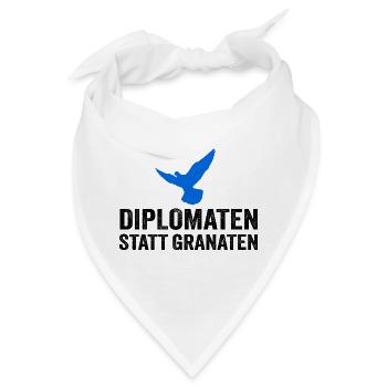 Diplomaten statt Granaten - Bandana - Weiß - Vorne