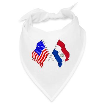 Flagge USA, Flagge Paraguay - Bandana - Weiß - Vorne
