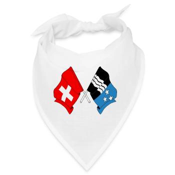 Flagge Schweiz und Flagge Aargau - Bandana - Weiß - Vorne