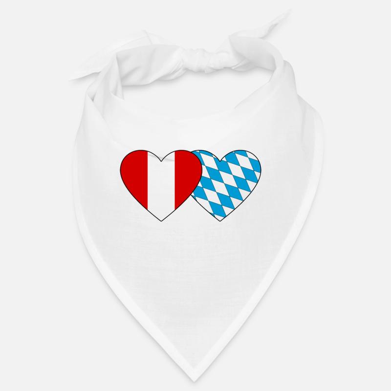 Peru Bavaria Flag Heart Bandana