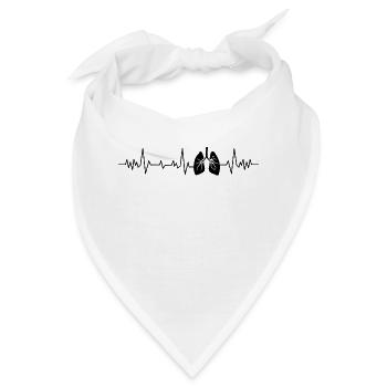 Herzschlag, Lunge - Bandana - Weiß - Vorne