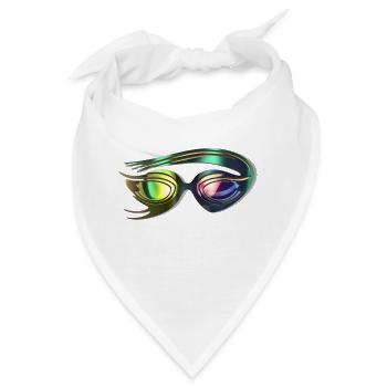Stylische Schwimmbrille - Bandana - Weiß - Vorne