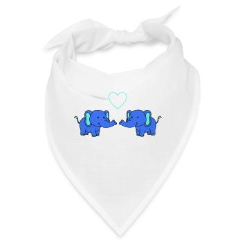 elefanten verliebt - Bandana - Weiß - Vorne