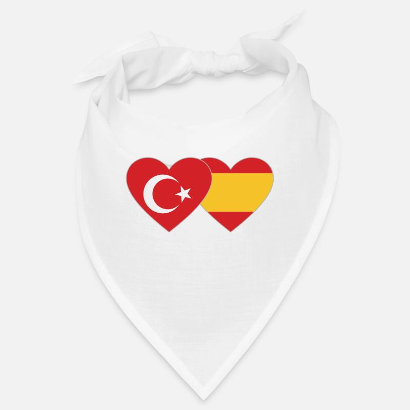 Turkey Spain Flag Heart Bandana