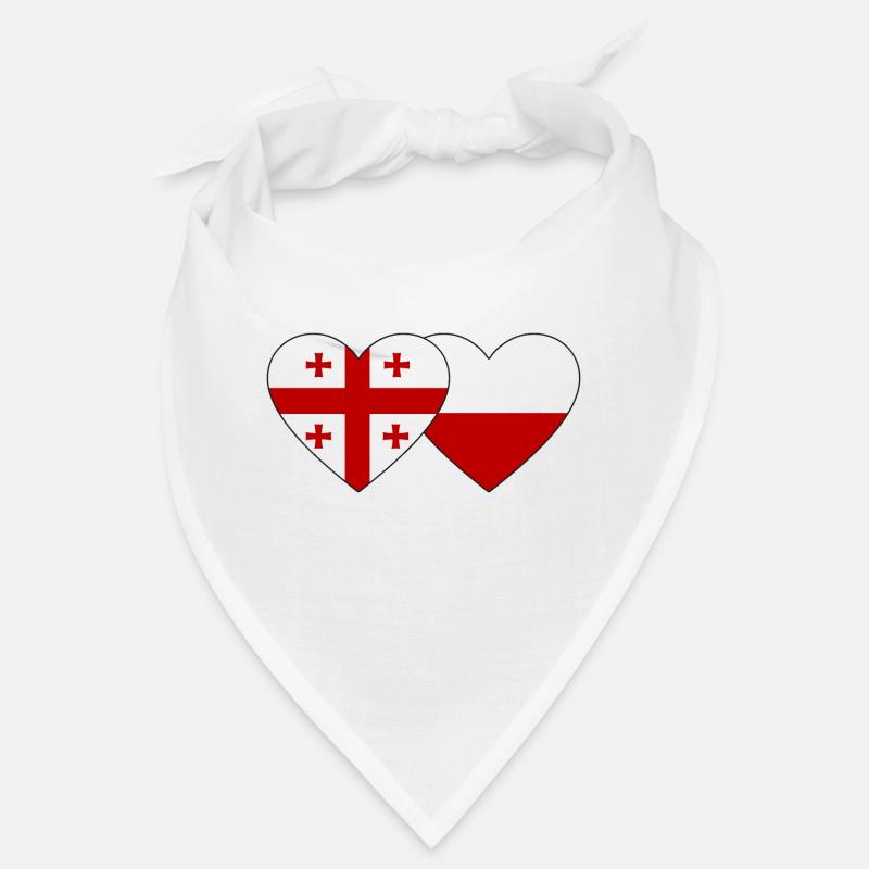 Géorgie Pologne Drapeau Coeur Bandana