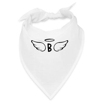 Buchstabe b Engelsflügel - Bandana - Weiß - Vorne