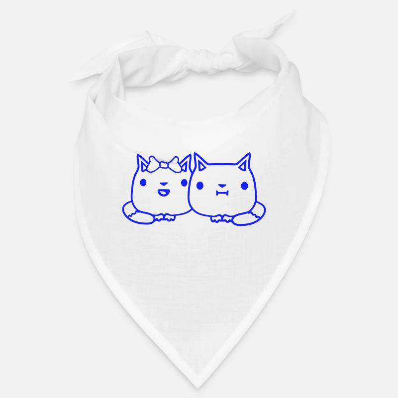 Zwei Katzen Paar 2 Romantisches verliebtes Pärchen Bandana