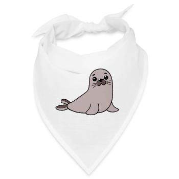 Robbe Seehund - Bandana - Weiß - Vorne