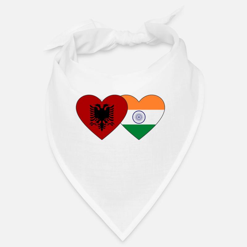 Albanie Inde Drapeau Coeur Bandana
