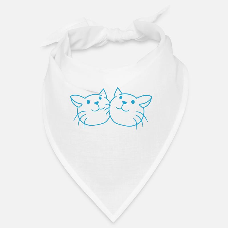 Zwei Glückliche Katzen 2 Freunde Pärchen Team Paar Bandana