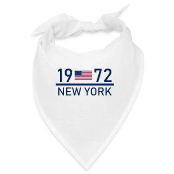 New York - 1972 - USA Flag NYC - NY - Amerika - Bandana - Weiß - Vorne