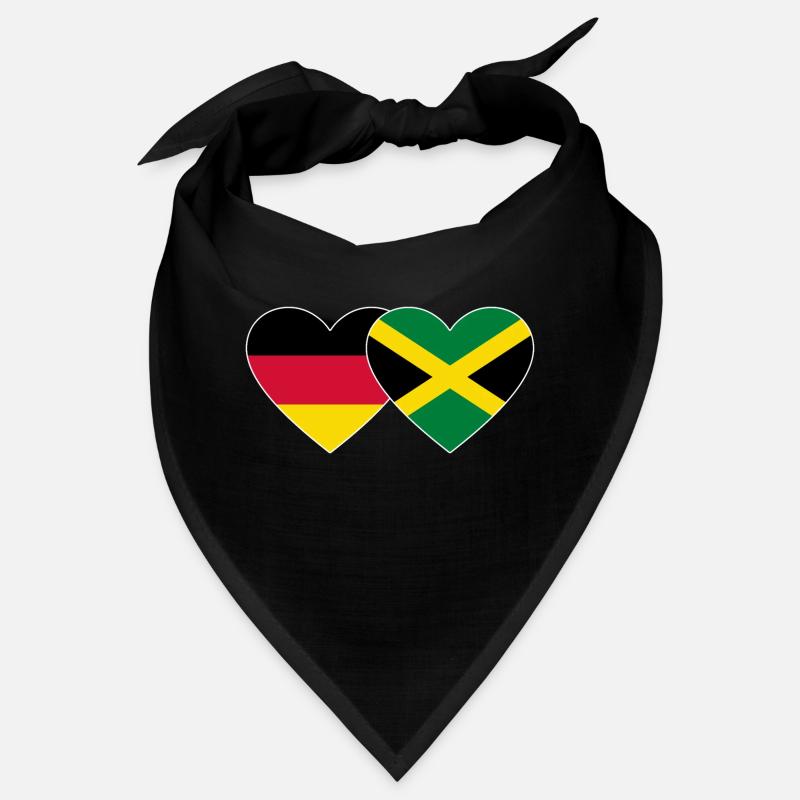 Germany Jamaica Flag Heart Bandana