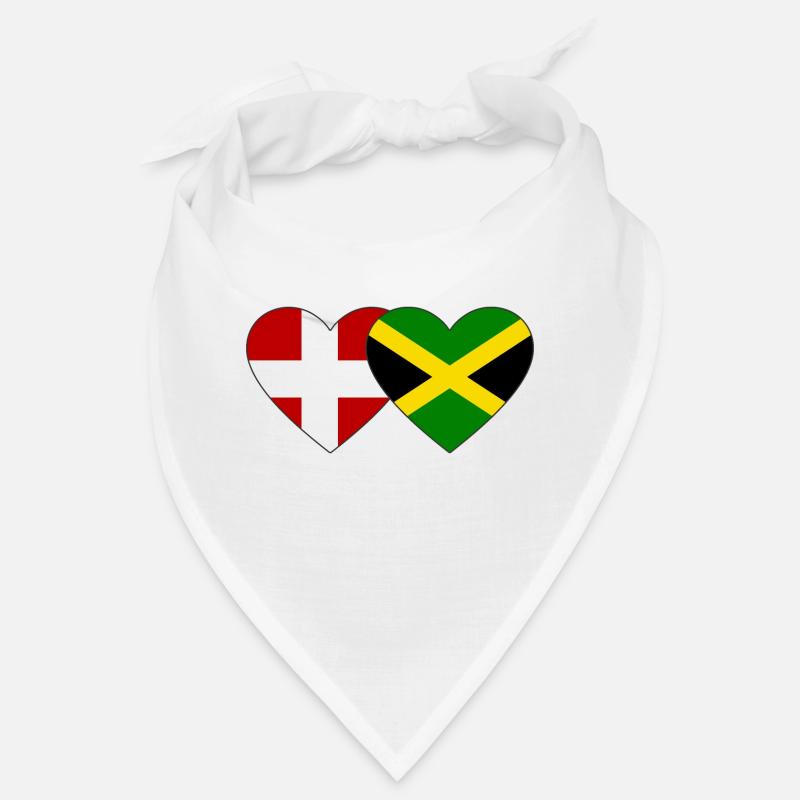 Danemark Jamaïque Drapeau Coeur Bandana