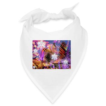 Weihnachtsmarkt Impression, Frohe Weihnachten - Bandana - Weiß - Vorne