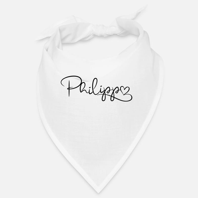 Philipp Nom Prénom Décor de coeur Bandana