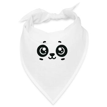 Minimalistischer Panda: Weichheit in Schwarz - Bandana - Weiß - Vorne