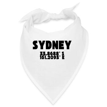 Sydney - Design mit Koordinaten - Bandana - Weiß - Vorne