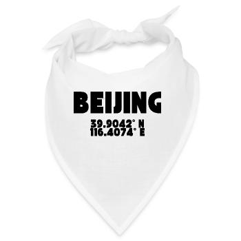 Peking - Design mit Koordinaten - Bandana - Weiß - Vorne