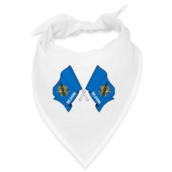 Zwei Flaggen durchquerten Oklahoma - Bandana - Weiß - Vorne
