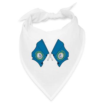 Zwei Flaggen durchquerten South Dakota - Bandana - Weiß - Vorne