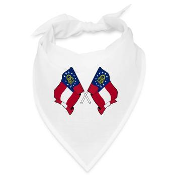 Zwei Flaggen durchquerten Georgien - Bandana - Weiß - Vorne