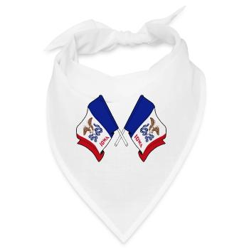 Zwei Flaggen durchquerten Iowa - Bandana - Weiß - Vorne