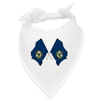 Zwei Flaggen durchquerten Vermont - Bandana - Weiß - Vorne