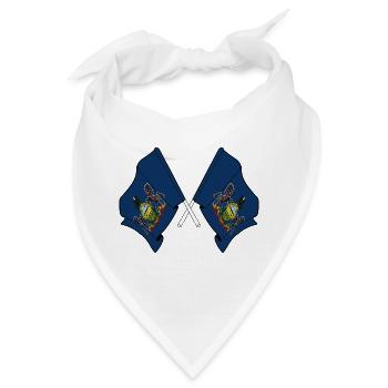 Zwei Flaggen durchquerten Pennsylvania - Bandana - Weiß - Vorne