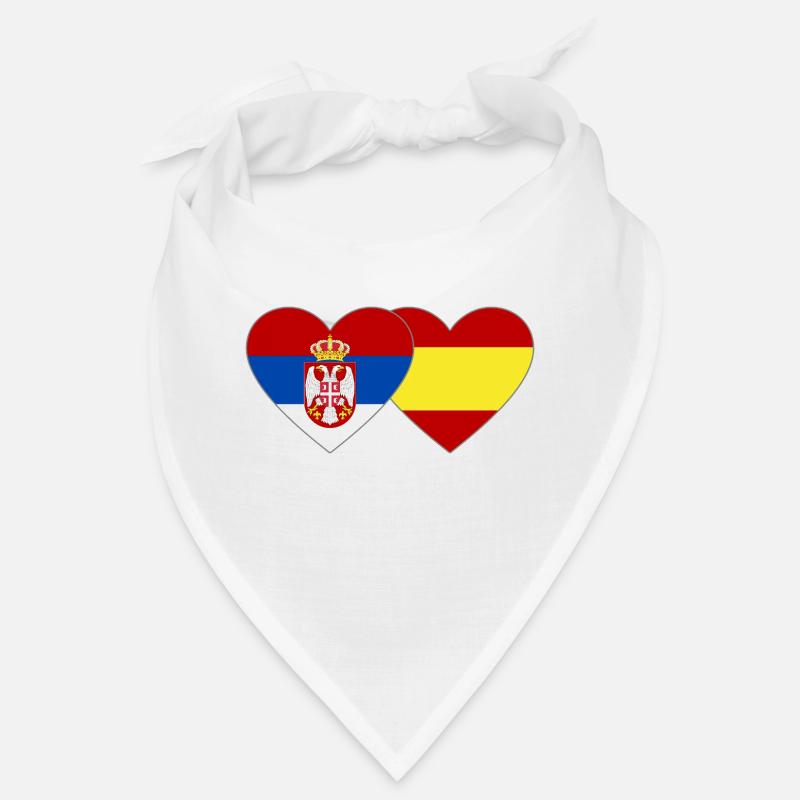 Serbie Espagne Drapeau Mains Coeur Forme Bandana
