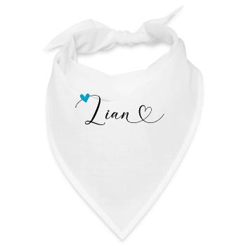 Lian Name Vorname Kalligrafieherz - Bandana - Weiß - Vorne