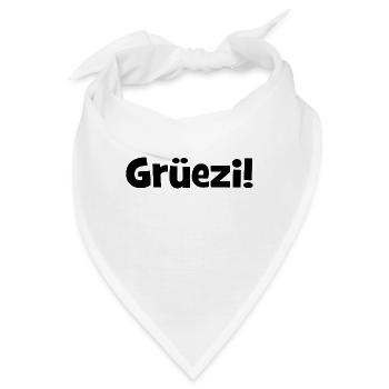 Grüezi - Schweiz - Switzerland - Swiss - Suisse - Bandana - Weiß - Vorne