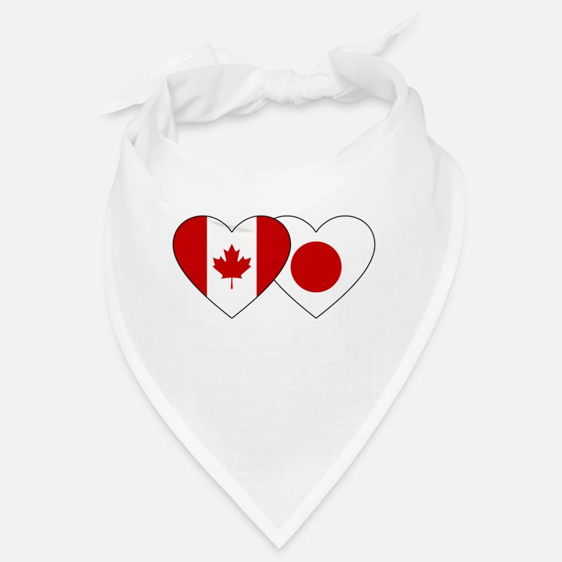 Canada Japan Flag Heart Bandana