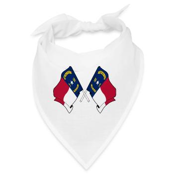 Zwei Flaggen durchquerten North Carolina - Bandana - Weiß - Vorne