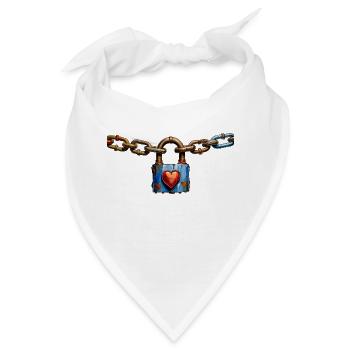 Liebesschloss mit Herz - Bandana - Weiß - Vorne