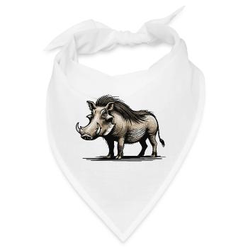Warzenschwein - Bandana - Weiß - Vorne