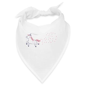 Glitzer-Pupsendes Einhorn - Bandana - Weiß - Vorne